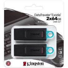 „Kingston DataTraveler Exodia“ 64 GB USB 3.2 Gen 1 juodas DTX / 64 GB-2P