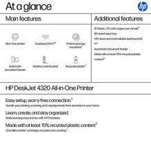 HP DeskJet Plus 4320e Rašalinio spausdintuvo, skenerio ir kopijavimo įrenginys su Wi-Fi ir Instant Ink funkcija HP DeskJet Plus 4320e Rašalinio spausdintuvo, skenerio ir kopijavimo įrenginys su Wi-Fi ir Instant Ink funkcija