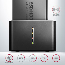 Axagon AXAGON ADSA-D25 USB 3.2 Gen 1 - 2x SATA 6G 2.5" SSD / HDD CLONE DUAL MINI dock