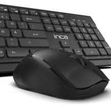 INCA Tastatur + Maus IWS-519 erg.Design, USB-C / A, Multimedia black INCA Tastatur + Maus IWS-519 erg.Design, USB-C / A, Multimedia black