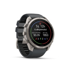 Garmin Fenix 9 Pro - inReach, 51mm Titanium with Graphite / Black Silicone Band