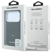 KARL LAGERFELD case for IPHONE 18 Pro / 17 Pro compatible with MagSafe (Ring Stand 360 Saffiano Classic Logo) black