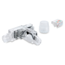 RJ45 field-terminable connector Cat.6A unshielded transparent / black