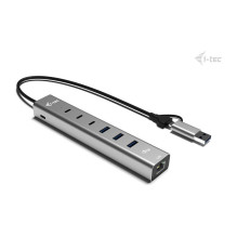 D I-TEC USB-C / USB-A Metal HUB 6 port 3x USB-C 3.2 Gen1 3x USB-A 3.2 Gen1 1x GLAN Power Delivery 85W