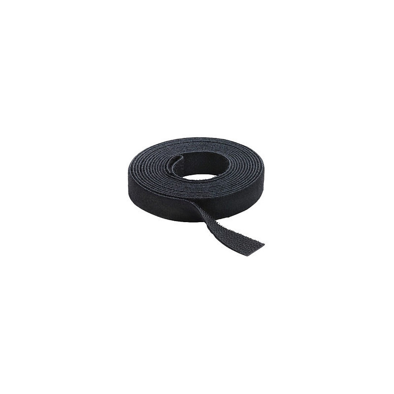 Hook and loop tape on a roll, 2 m long x 13 mm wide, black