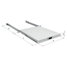 EFB 19 " 1HE Fachboden ausziehbar, ET 550..650 mm, 30 kg, ST 800, RAL9005