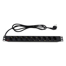 48,26cm 19Zoll-Steckdosenleiste 9fach schwarz 2m 48,26cm 19Zoll-Steckdosenleiste 9fach schwarz 2m