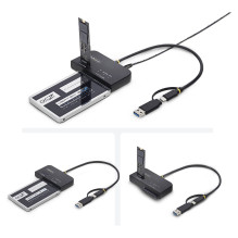USB-C und USB-A auf M.2 NVMe und 6,35-8,89cm 2,5-3,5Zoll SATA Adapter 10Gbps werkzeugloser externer SSD Festplattenles