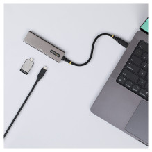 STARTECH.COM 4-Port USB-C Hub 10Gbps 100W Power Delivery 4x USB-C Ports Überstromschutz PCR-Aluminium für MacBook Dell T STARTECH.COM 4-Port USB-C Hub 10Gbps 100W Power Delivery 4x USB-C Ports Überstromschutz PCR-Aluminium für MacBook Dell T