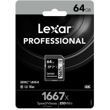 Lexar SDXC 64GB Class 10 V60 U3 UHS-II LSD64GCB1667 Lexar SDXC 64GB Class 10 V60 U3 UHS-II LSD64GCB1667