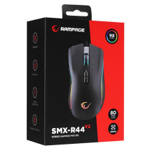 RAMPAGE SMX-R44 V2 MACRO BLACK MOUSE 12800 DPI RGB LED