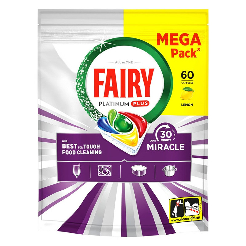Dishwasher capsules Fairy PLAT+ Lemon MM, 60 pcs.