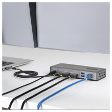 Dviguba USB-C prijungimo stotis 4K 60Hz HDMI MST dokas 100W Maitinimo tiekimas Laptop -Ladung 1GbE treiberlos Windows