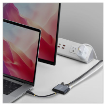 USB -C zu HDMI Kelių prievadų adapteris su 140W PD Ladeleistung 4K 60Hz HDMI USB 5Gbps Mini_TK Dokas