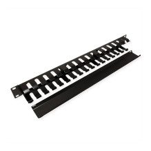 48,26cm 19Zoll-Frontplatte 1 HE mit Rangierkanal 40x40mm schwarz