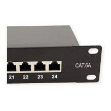 Kat.6A Klasė EA 19-Patchpanel 24 P ekranuotas juodas
