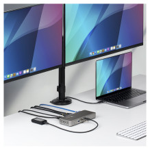 USB4 Įkrovimo stotelė be tvarkyklių Dviguba 4K skirta macOS ir Windows Universali USB-C prijungimo stotelė su 100W Lapto