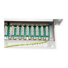Kat.6A klasė EA 19 Patchpanel 24 P geschirmt grau