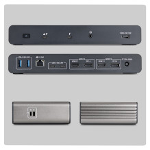Universali „Thunderbolt 5“ prijungimo stotelė, skirta Mac ir „Windows“ su keturiais monitoriais 140W Maitinimo tiekimas 