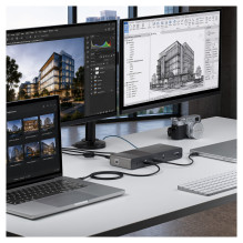 Universali „Thunderbolt 5“ prijungimo stotelė, skirta Mac ir „Windows“ su keturiais monitoriais 140W Maitinimo tiekimas 