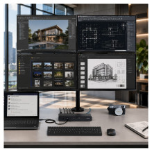Universali „Thunderbolt 5“ prijungimo stotelė, skirta Mac ir „Windows“ su keturiais monitoriais 140W Maitinimo tiekimas 