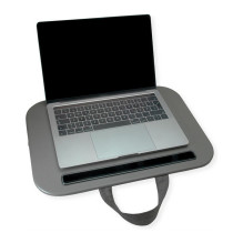 Knietablett / Laptop - / Tablet -Ablage mit Kissen grau