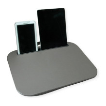 Knietablett / Laptop - / Tablet -Ablage mit Kissen grau