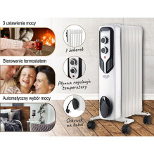 Adler AD 7815 elektrinis šildytuvas, baltas, 1500 W, alyvos elektrinis šildytuvas Adler AD 7815 elektrinis šildytuvas, baltas, 1500 W, alyvos elektrinis šildytuvas