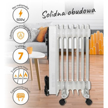 Adler AD 7815 elektrinis šildytuvas, baltas, 1500 W, alyvos elektrinis šildytuvas Adler AD 7815 elektrinis šildytuvas, baltas, 1500 W, alyvos elektrinis šildytuvas