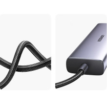 Ugreen CM512 90568 USB-C adapteris - 2× USB-A 3.0 / HDMI / RJ45 / SD ir TF kortelių skaitytuvas / USB-C PD 100 B Pilka Ugreen CM512 90568 USB-C adapteris - 2× USB-A 3.0 / HDMI / RJ45 / SD ir TF kortelių skaitytuvas / USB-C PD 100 B Pilka