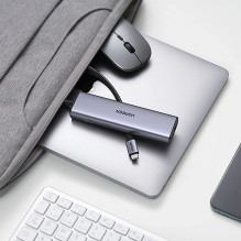 Ugreen CM512 90568 USB-C adapteris - 2× USB-A 3.0 / HDMI / RJ45 / SD ir TF kortelių skaitytuvas / USB-C PD 100 B Pilka Ugreen CM512 90568 USB-C adapteris - 2× USB-A 3.0 / HDMI / RJ45 / SD ir TF kortelių skaitytuvas / USB-C PD 100 B Pilka