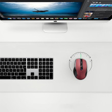 Ugreen MU006 belaidė optinė pelė USB 2.4 GHz / „Bluetooth 5.0“ 4000 DPI - raudona