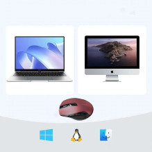 Ugreen MU006 belaidė optinė pelė USB 2.4 GHz / „Bluetooth 5.0“ 4000 DPI - raudona