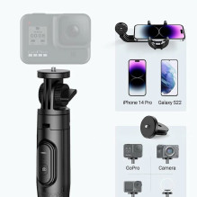 Ugreen LP586 selfie stick telescopic tripod with Bluetooth remote 1.5 m - black Ugreen LP586 selfie stick telescopic tripod with Bluetooth remote 1.5 m - black