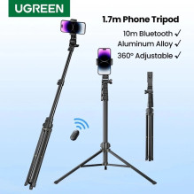 Ugreen LP586 selfie stick telescopic tripod with Bluetooth remote 1.5 m - black Ugreen LP586 selfie stick telescopic tripod with Bluetooth remote 1.5 m - black