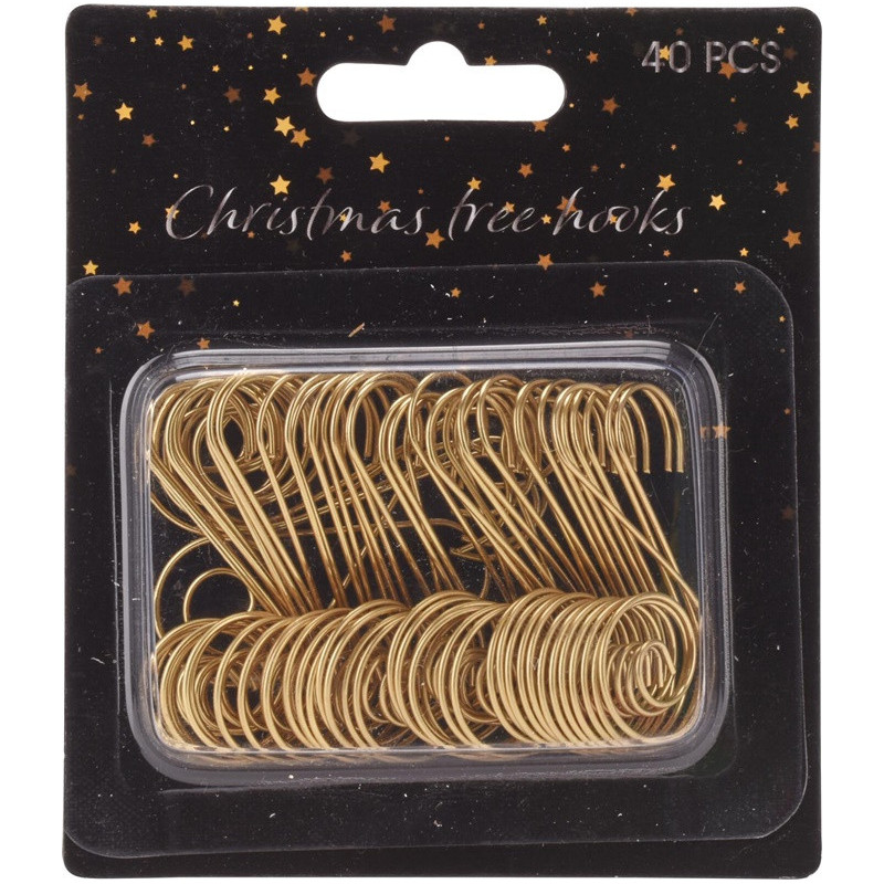 XMAS TREE HOOKS 40PCS GOLD