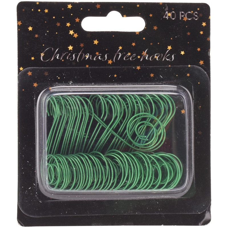XMAS TREE HOOKS 40PCS GREEN