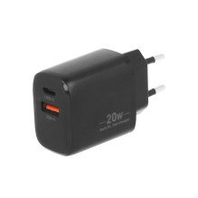 Movano GaN 20W USB-C PD + USB-A įkroviklis (juodas)