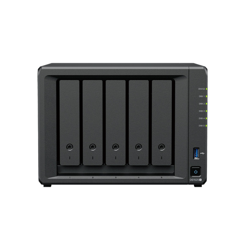 synology Server DS1525+ V1500B 2.2GHz 1x8GB DDR4 2x2.5GbE 3Y