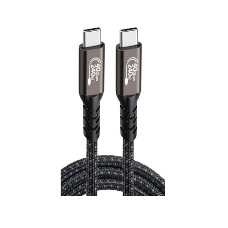 USB-C-USB-C kabelis Wirellee (1 m, 240 W, 40 Gbps, juodas)