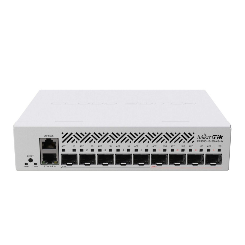 9-port switch MikroTik CRS310-1G-5S-4S+IN (1xLAN, 5xSFP, 4xSFP+)