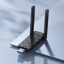Network card WiFi 6 USB A (2 antennas) Hoco HI34 black