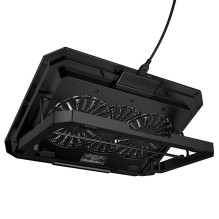Cooling stand regulated for laptop 2 x USB A LED Hoco GA4 black