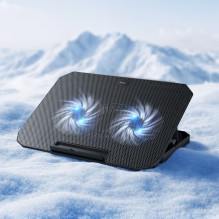 Cooling stand regulated for laptop 2 x USB A LED Hoco GA4 black