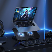 Cooling stand regulated for laptop 2 x USB A LED Hoco GA4 black