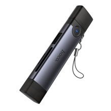 Card reader SD / TF 3.0 + USB 2.0 Type-C / Lightning Hoco HB56B grey