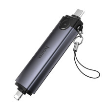 Card reader SD / TF 3.0 + USB 2.0 Type-C / Lightning Hoco HB56B grey