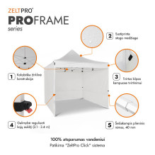 Shopping Tent 2x2 White Zeltpro PROFRAME Shopping Tent 2x2 White Zeltpro PROFRAME