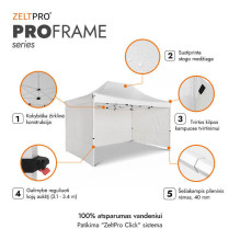 Prekybinė Palapinė 3x4,5 Balta Zeltpro PROFRAME Prekybinė Palapinė 3x4,5 Balta Zeltpro PROFRAME