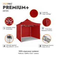 Shopping Tent 3x3 Red Zeltpro PREMIUM+